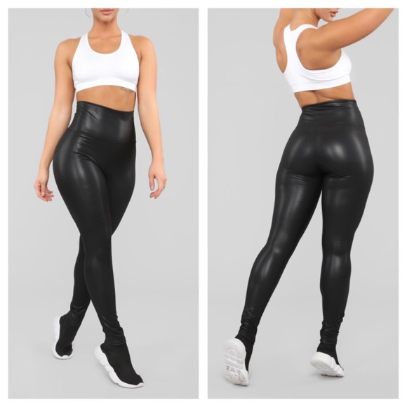 💟🆕 MANDY ➖High Waisted Faux Leather Leggings - Picture 2 of 4